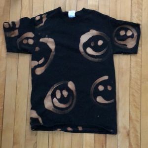 bleach dyed graphic t shirt